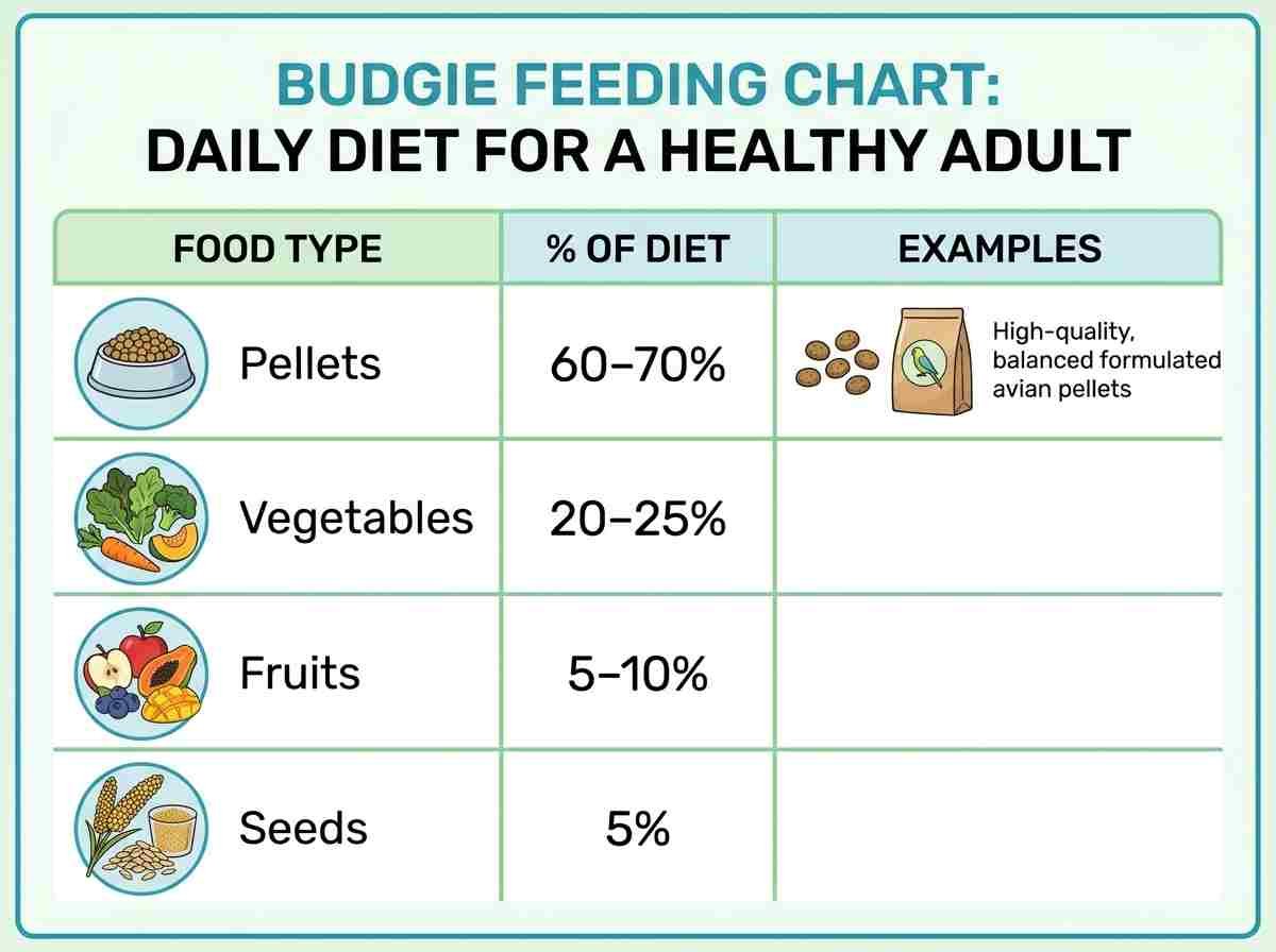 budgie feeding chart