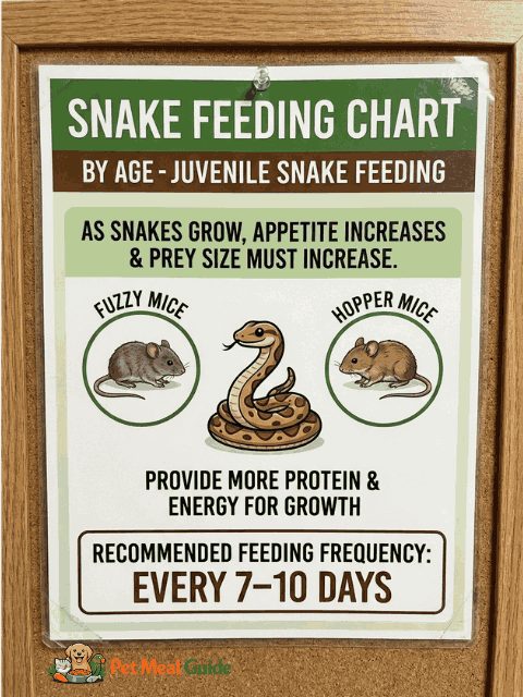 Snake Feeding Chart by Age - Juvenile Snake Feeding