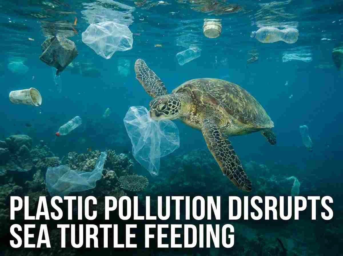 Plastic waste floating in the ocean water representing a hazard to marine life