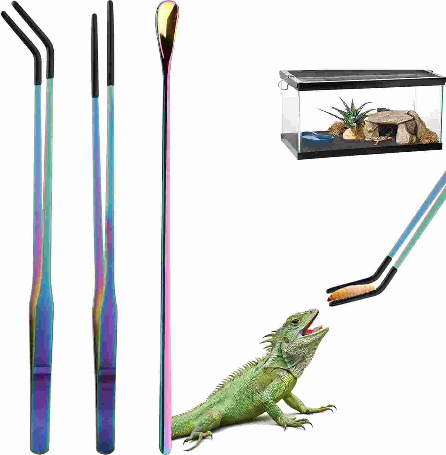 Rubber Tipped Reptile Feeding Tongs