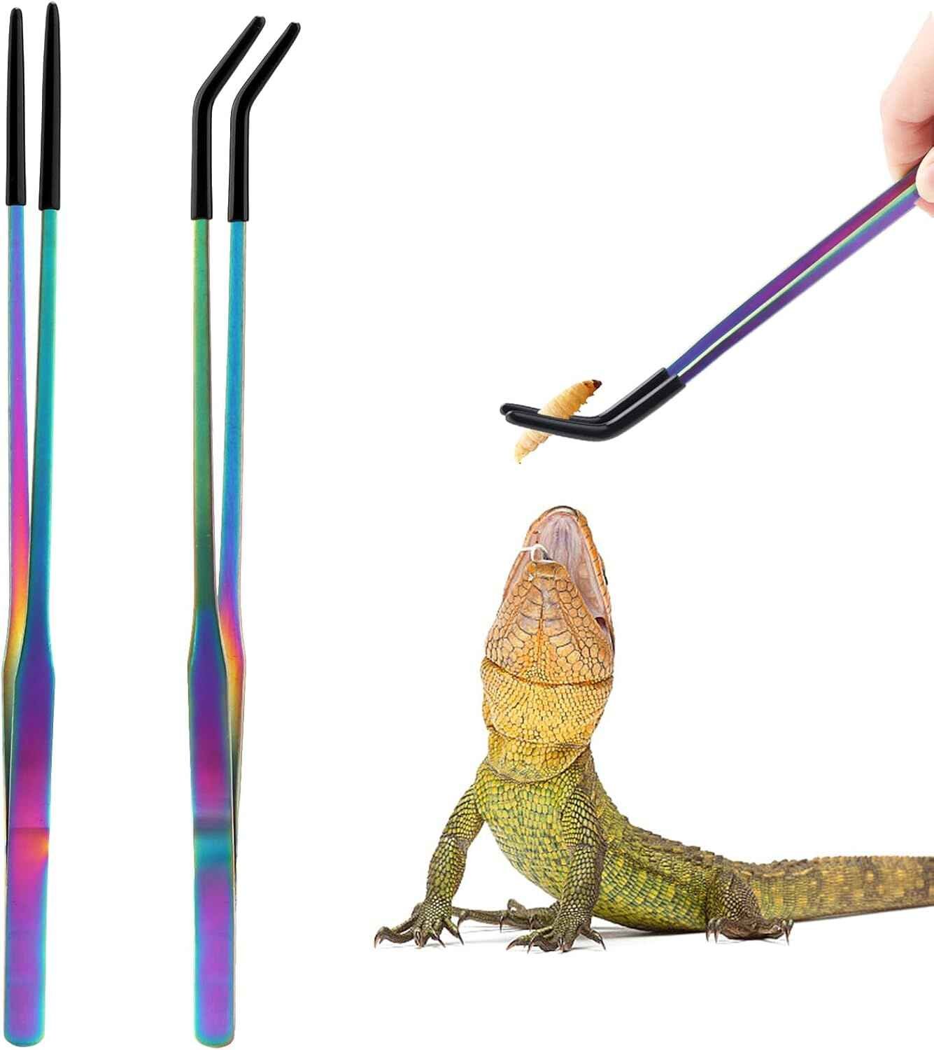 Professional Stainless Steel Reptile Feeding Tongs