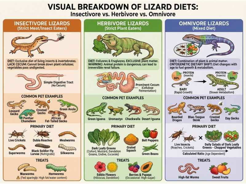 Visual Breakdown of Insectivore vs. Herbivore vs. Omnivore Diets
