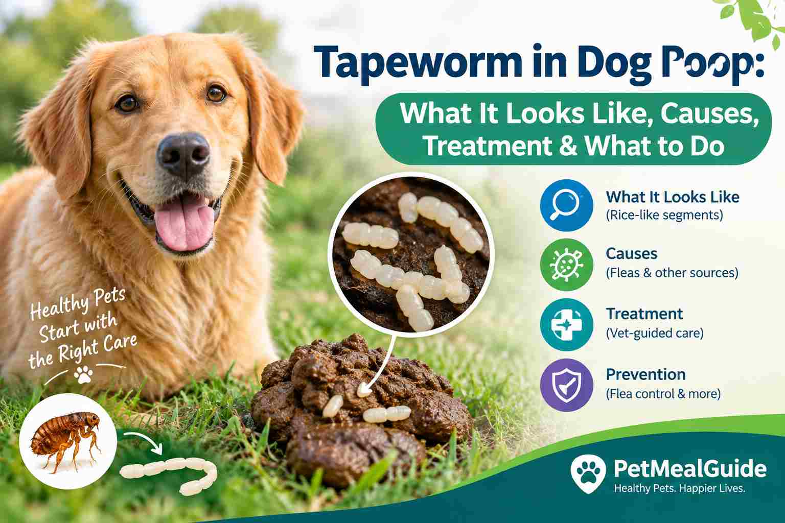 Tapeworm in Dog Poop What It Looks Like, Causes, Treatment & What to Do