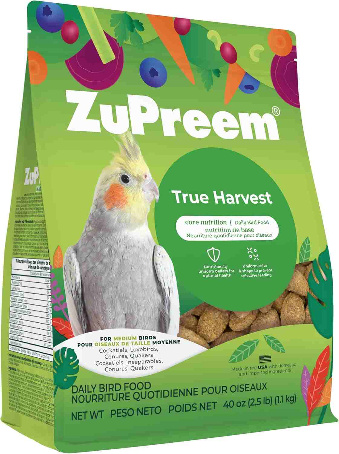 ZuPreem Natural pellets for medium birds and small conures